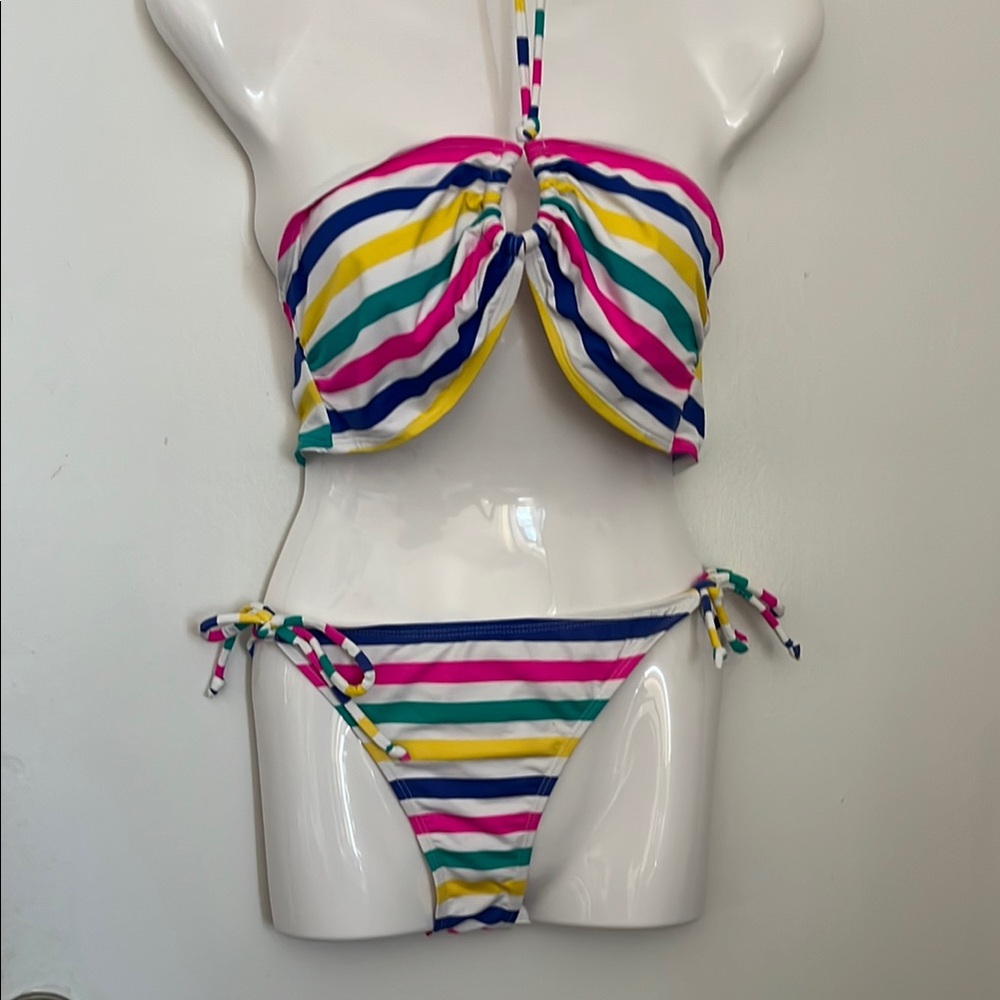 Ocean club .Striped Multicolor Bikini Set